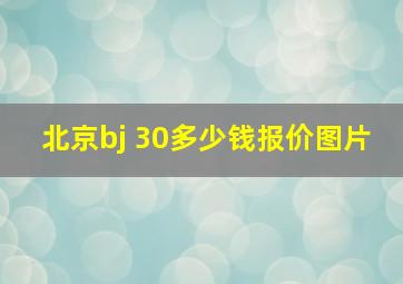 北京bj 30多少钱报价图片